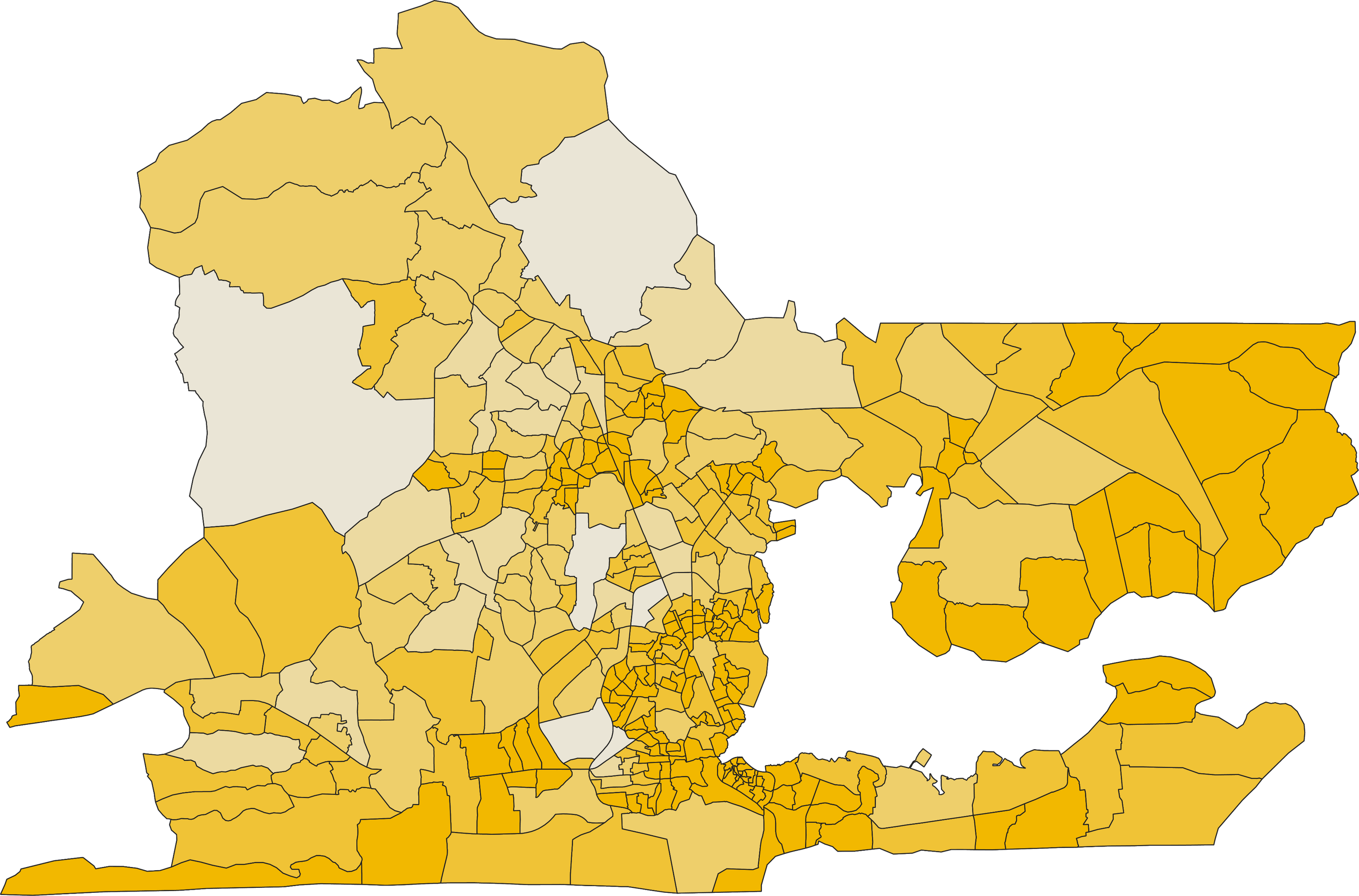Map of Lagos Population per Ward